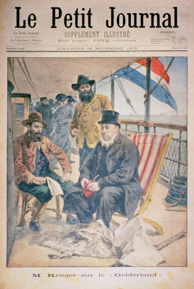Mr Kruger on the Gelderland, front cover of Le Petit Journal, 25 November 1900 by French School